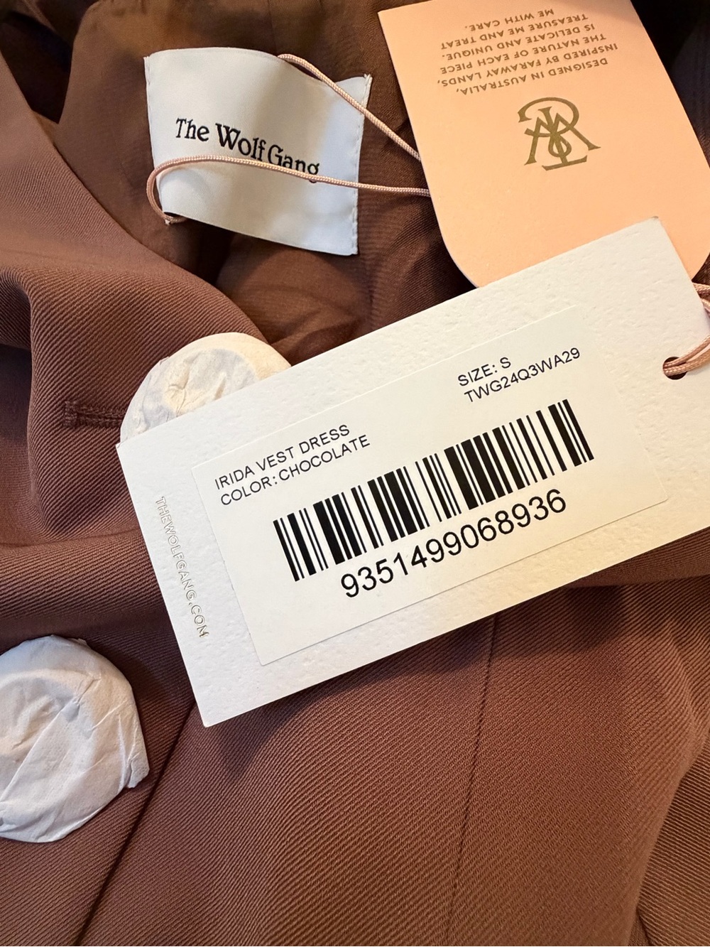 The Wolf Gang Irida Vest Dress Chocolate Brown S NWT - Picture 8 of 8
